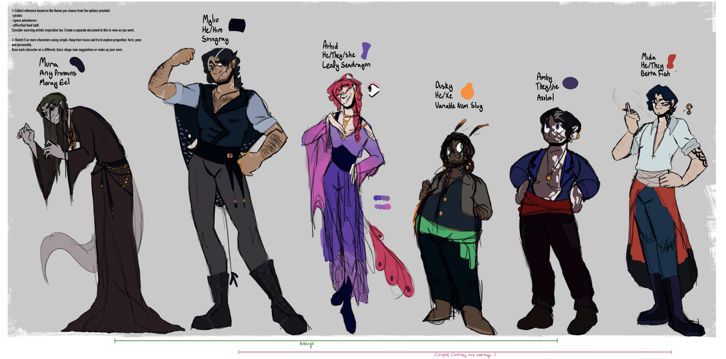 Character Design Assignment - Lineup Sketches || 2025